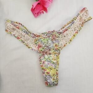 For Love & Lemons VS Esme Wildflower Floral Lace Thong Panty Large L Lingerie
